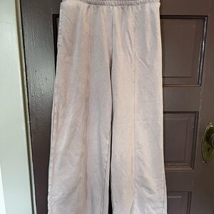 Light Purple Elastic-Waist Wide Leg Bottoms